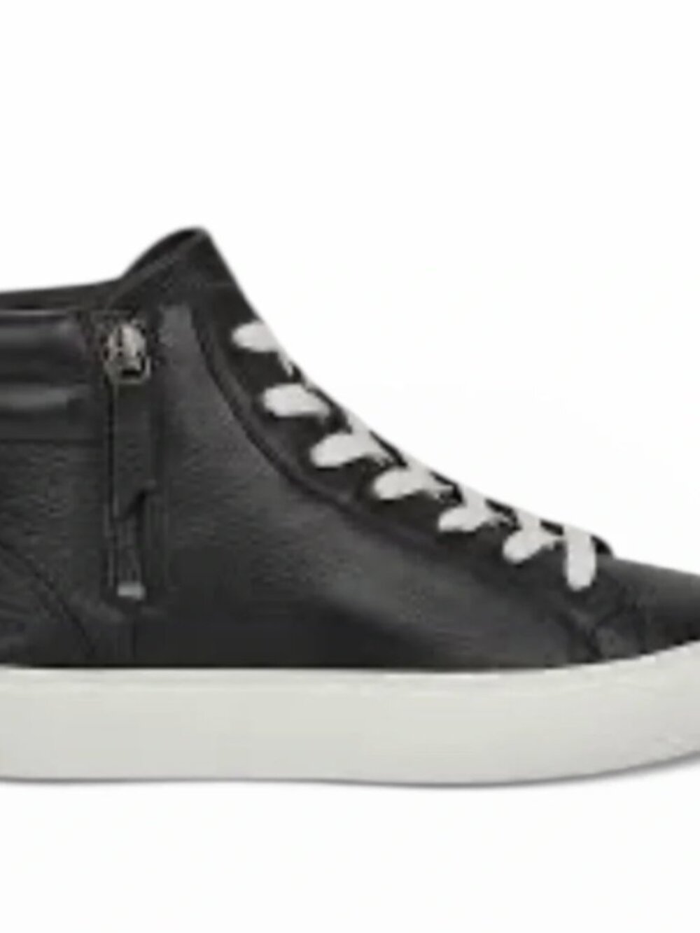 UGG OLLI Black Leather High-Top Sneakers with Brown Interior- size 7